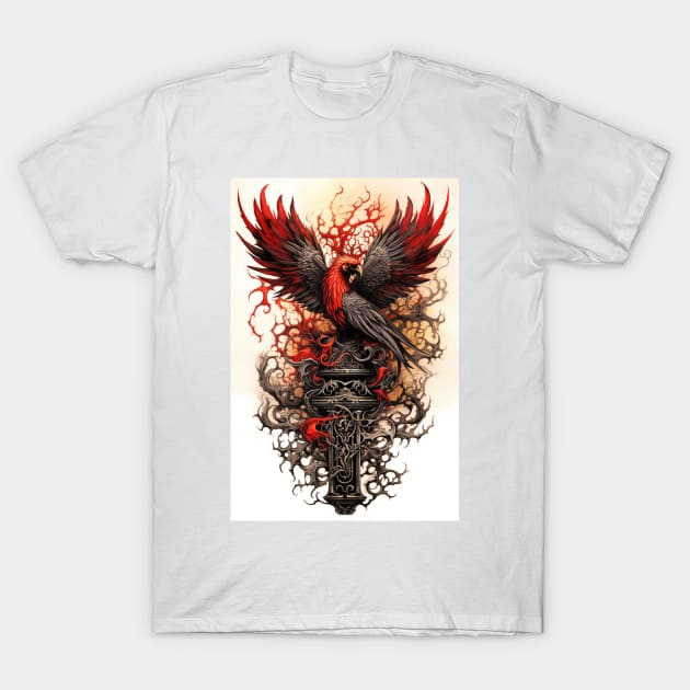 The Phoenix and the Statue T-Shirt by David Kincaid Art